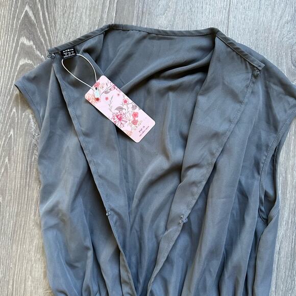 SHEIN Gray Wide Leg Jumpsuit Size Medium NWT - Picture 9 of 11